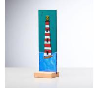 Sienna Glass Standing Decorative Lighthouse Plaque Multi One Size