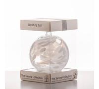 Sienna Glass 10cm Diamond Wedding Friendship Ball - Handcrafted Mouth-Blown Glass Ornament - Gift Boxed Decoration for 60th Wedding Anniversary, Windows, Gardens, Memorials, Anniversaries, Home Decor