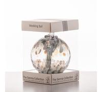 Wedding Gift Spirit Ball, 10cm, Silver with glass strands inside, gift boxed with ribbon and gift tag
