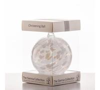 Sienna Glass White Christening 10Cm Friendship Ball White One Size