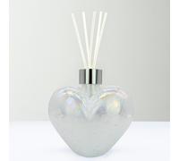 Sienna Glass White Heart Reed Diffuser - Handcrafted Glass Bottle (No Oil)