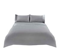 Sienna Glitter Duvet Cover with Pillow Case Sparkle Glitz Velvet Bedding Set - Grey Silver, Double