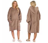 Sienna Hoodie Blanket, Mothers Day Gifts Ultra Soft Sherpa Fleece Warm Comfy Cosy Oversized Wearable Giant Sweatshirt Throw for Women Girls Adults Men Boys Kids Big Pocket - One Size