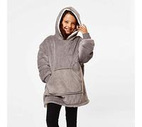 Sienna Kids Hoodie Blanket Oversized Ultra Soft Plush Sherpa Fleece Wearable Warm Throw Cosy Pull Over for Boys Girls Children - Charcoal Grey