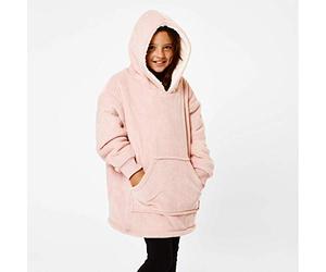 Sienna Kids Oversized Hoodie Blanket Ultra Soft Plush Wearable Sherpa Fleece Warm Throw Blanket Cosy Sweatshirt, Kids - Blush Pink