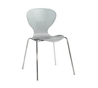 Sienna one piece shell chair with chrome legs (pack of 4) - grey