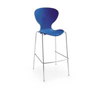 Sienna one piece stool with chrome legs (pack of 2) - blue