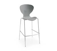 Sienna one piece stool with chrome legs (pack of 2) - grey