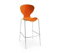 Sienna one piece stool with chrome legs (pack of 2) - orange