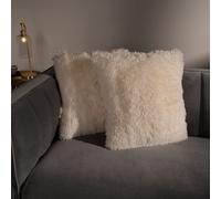 Sienna Set Of 2 Fluffy Shaggy Filled Cushion With Cover Square