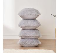 Sienna Set Of 4 Fluffy Shaggy Filled Cushion With Cover Square
