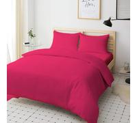 Sienna Shaun 4 Pc Bedding Set Duvet Cover Fitted Sheet And 2x Matching Pillow cases 100% Egyptian Cotton Available In 11 Vibrant Colours Single Double King Super King (Red, Double)