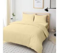 Sienna Shaun 4 Pc Bedding Set Duvet Cover Fitted Sheet And 2x Matching Pillow cases 100% Egyptian Cotton Available In 11 Vibrant Colours Single Double King Super King (Latte, King)