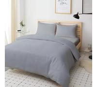 Sienna Shaun 4 Pc Bedding Set Duvet Cover Fitted Sheet And 2x Matching Pillow cases 100% Egyptian Cotton Available In 11 Vibrant Colours Single Double King Super King (Gray, King)