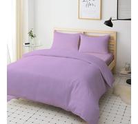 Sienna Shaun 4 Pc Bedding Set Duvet Cover Fitted Sheet And 2x Matching Pillow cases 100% Egyptian Cotton Available In 11 Vibrant Colours Single Double King Super King (Lilac, Super King)