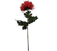 Sienna Shaun Artificial Chrysanthemum Single Stem 32" Long with 6" Flower Head | Realistic Silk Flower for Indoor & Outdoor Decoration (Red)
