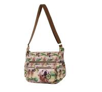 Sienna Shaun Crinkle Nylon Cross-body Casual Bag | Adjustable 1.5M Shoulder Strap | Two Side Slip Zipped Pockets 100% Nylon | Sports & Travel Bag (Golden Retriever Print)