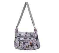 Sienna Shaun Crinkle Nylon Cross-body Casual Bag | Adjustable 1.5M Shoulder Strap | Two Side Slip Zipped Pockets 100% Nylon | Sports & Travel Bag (Grey)
