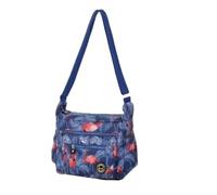 Sienna Shaun Crinkle Nylon Cross-body Casual Bag | Adjustable 1.5M Shoulder Strap | Two Side Slip Zipped Pockets 100% Nylon | Sports & Travel Bag (Flamingo Print)