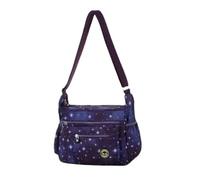 Sienna Shaun Crinkle Nylon Cross-body Casual Bag | Adjustable 1.5M Shoulder Strap | Two Side Slip Zipped Pockets 100% Nylon | Sports & Travel Bag (Starry Night)