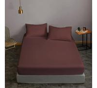Sienna Shaun Extra Deep Fitted Sheet 40 Cm With 2x matching Pillow Cases 100% Egyptian Cotton In 11 Vibrant Colours Single Double King Super King T200 Premium 2 Pcs Bedding Set (Chocolate, Double)