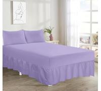 Sienna Shaun Frilled Base Valance Sheet With 2x Matching Pillow Cases Easy Care Premium Bedding Set Machine Wash Available In 22 Colours Single Double King Super King (Lilac, Double)