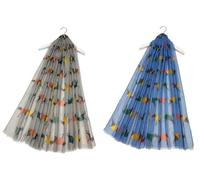 Sienna Shaun Greyhound Fan Scarf - Cute Frayed Edge Wrap for Dog Loving Women 8029 (Blue)