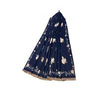 Sienna Shaun Luxurious Scarf Charm Squirrel & Floral Soft Woven Frayed Wrap | 100% Viscose, 65cm x 180cm |Cozy Style and Versatile Fashion Year-Round (Navy)