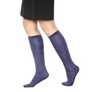 Sienna Shaun Pack of 3 Luxurious Fabric Knee High Socks Pure Cotton For School Girls Classic Comfort for School Uniforms Socks Knee High Thermal Winter Wear Warm Knee High Sock Pairs (6-9, Navy)