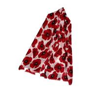 Sienna Shaun Poppy Print Frayed Scarf | 90cm x 180cm, 40% Cotton 60% Viscose