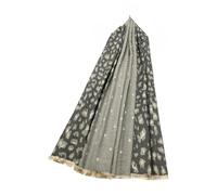 Sienna Shaun Reversible Scarf Star and Leopard Print with Embroidery Detailing and Frayed Edges | Bold, Stylish, and Versatile Cotton-Viscose Blend Wrap (Charcoal/Grey)