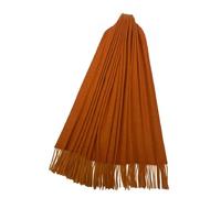 Sienna Shaun Versatile Scarf Soft Plain Wool Tassel Blanket Wrap in Warm Tones | The Unique Combination of Fashion, Function, and Warmth (Burnt Orange)