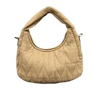 Sienna Shaun Women’s Quilted Crescent Bag - Stylish Hobo Shoulder Crossbody Purse C8818 (Apricot)