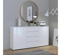 Sienna Sideboard - 2 Door - 4 Drawer - Large - White High Gloss