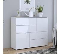 Sienna Sideboard - 2 Door - 4 Drawer - Wide - White Gloss