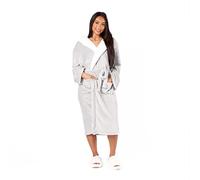 Sienna Super Soft Flannel Fleece Hooded Dressing Gown Womens Sherpa Lined Fluffy Luxurious Comfy Cosy Bathrobe Gifts for Mum