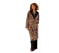 Sienna Super Soft Flannel Fleece Hooded Dressing Gown Womens Sherpa Lined Fluffy Luxurious Comfy Cosy Bathrobe Gifts for Mum