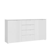 Sienna Wide Chest of 4 Drawers and 2 Doors Furniture To Go White One Size