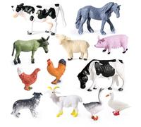 SIENON 12Pcs Cute Farm Animal Figurines Playset for Kids Cake Decorations