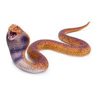 SIENON Realistic Fake Snakes Toy Soft Rubber Snake Figure Garden Snake Scare Birds and Squirrels, Cobra Action Model Snake Toy Figurines Stress Relief Toys Halloween Prank Props (Cobra)