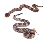 SIENON Realistic Rubber Snakes & Plastic Spider Animal Figures (Rattlesnake Viper Snake)