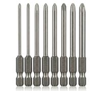 SIENTTO Phillips Cross Slot Screwdriver Bit Set 8PCS 1/4 Inch Hex Shank 3 Inch/75 mm Length S2 Steel with Magnetic for Drill