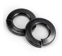 Sieqioor 100Pcs Spring Lock Washer, M6 Metric Split Lock Washer, Black 304 Stainless Steel Lock Washers & Flat Washers for Screws Bolts