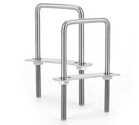 Sieqioor 2 Sets M10 Square U-Bolts, 304 Stainless Steel U-Bolts (M10 x 80mm x 200mm), with Nuts, Bolt Plates, for Trailer, Sailboat, Automotive & Industrial Use