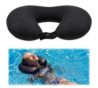 Sieral 1 Pack Neoprene Swim Collar Float, 14.2 x 10.2 x 3.5 Inch Non-Inflatable Head Neck Support Pillow Float Swimming Neck Pillow for Pool Water Training, Bath, Shower, Spa, Travel and Home, Black