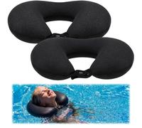 Sieral 2 Pack Neoprene Swim Collar Float, 14.2 x 10.2 x 3.5 Inch Non-Inflatable Head Neck Support Pillow Float Swimming Neck Pillow for Pool Water Training, Bath, Shower, Spa, Travel and Home, Black