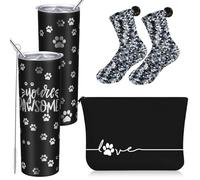 Sieral 3 Pcs Veterinarian Gifts, Vet Tech Gifts Including Tumbler, Sock, Makeup Bag Vet Tech Supplies for Veterinary Receptionist Week Animal Shelter Worker Graduation of Party Favors, Black, National