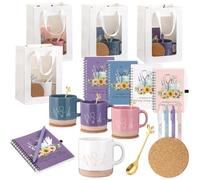 Sieral 4 Set Surgical Tech Appreciation Gifts Set 13 oz Floral Coffee Mug with Spoon Inspirational Notebook Pen Coaster Gift Bag Thank You Gift for Women Doctor Operating Room Staff Healthcare Worker