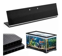Sieral Aquarium Canopy Set Polycarbonate Greenhouse Panels 19.37 x 9.37 x 0.24 Inch for 10/20 Gallon Fish Tank Without Center Brace Aquariums Cover Fish Tank Lid, Black