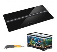 Sieral Aquarium Lids Polycarbonate Canopy Set, 16 x 8 Inch, Black, 1 Pcs | Polycarbonate, 15.37 x 7.63 x 0.12 in for 5/10 Gallon 16" x 8" Aquarium Without Center Brace, Fish Tank Lid, with Knife